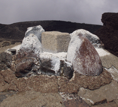 A marker at the summit.