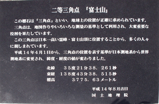 Elevation plaque at the summit